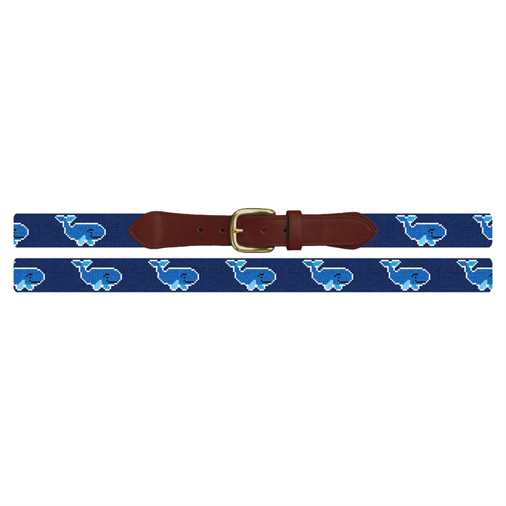 Whale Needlepoint Belt