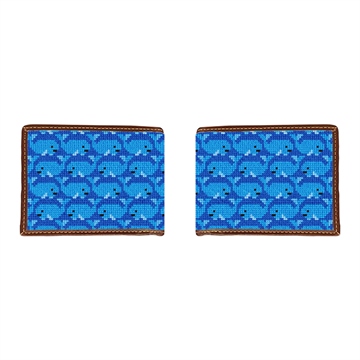 Whale Needlepoint Wallet 