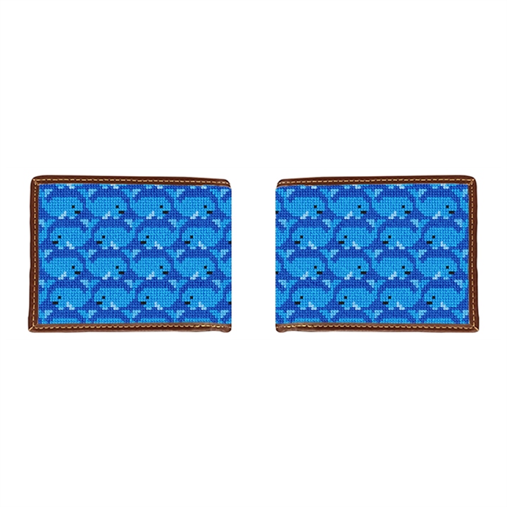 Whale Needlepoint Wallet 