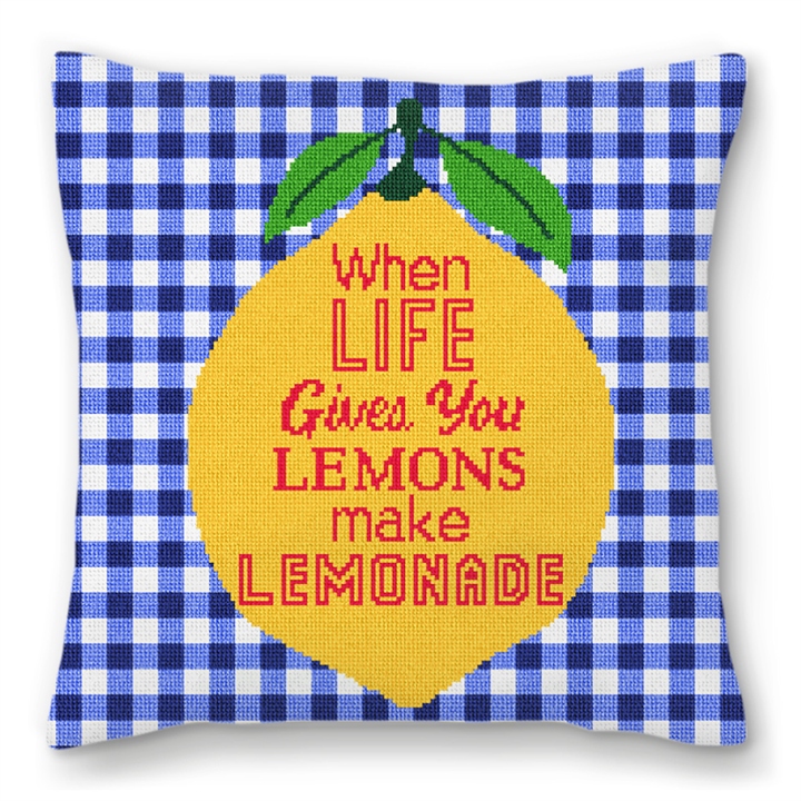 When Life Gives You Lemons Needlepoint Pillow