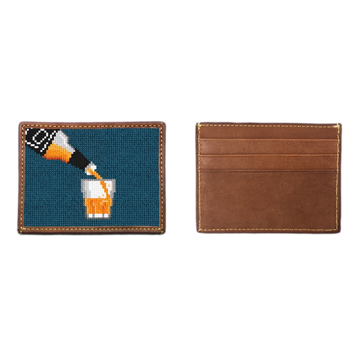 Whiskey Needlepoint Card Wallet