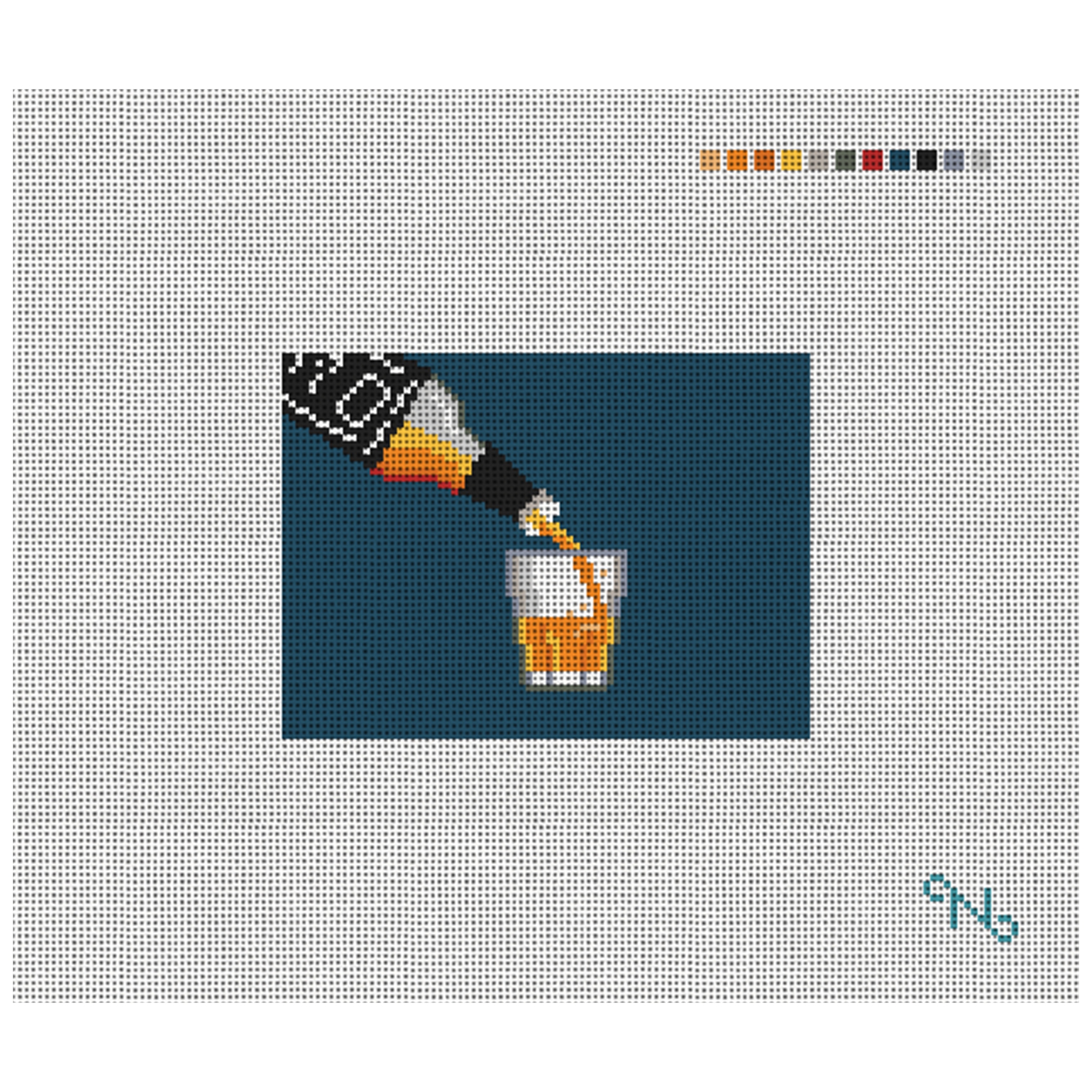 Whiskey Needlepoint Card Wallet Kit