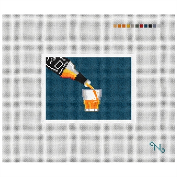 Whiskey Needlepoint Card Wallet Kit Stitched Preview