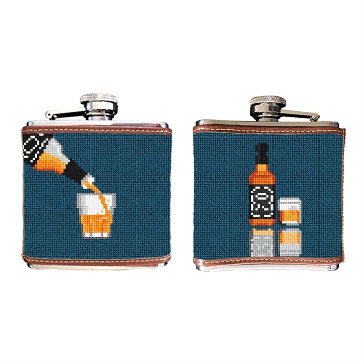 Whiskey Needlepoint Flask 