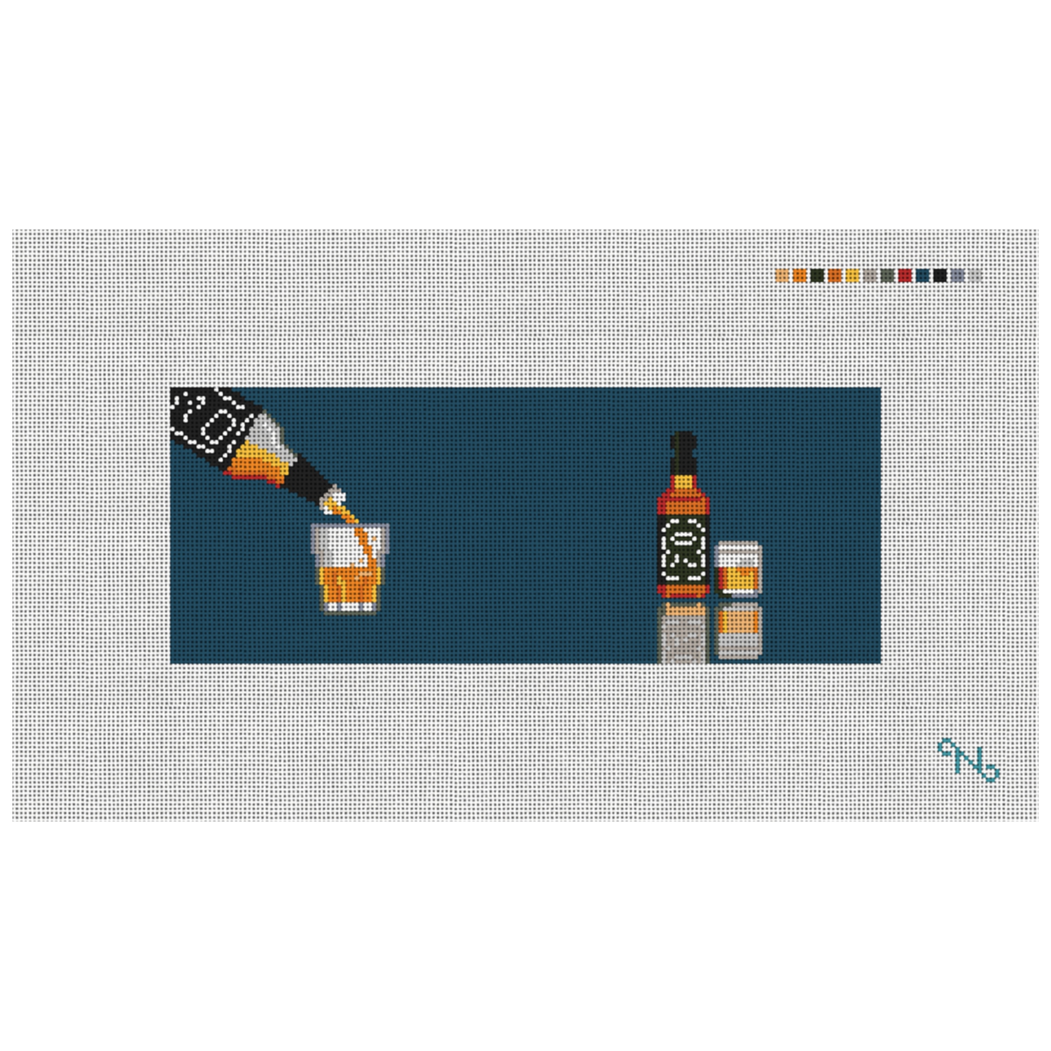 Whiskey Needlepoint Wallet Kit