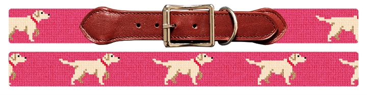 White Lab Needlepoint Dog Collar 