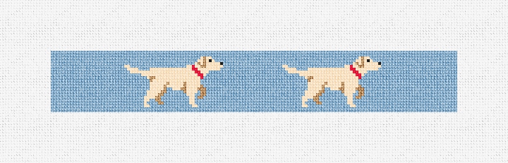 White Lab Needlepoint Key Fob Kit