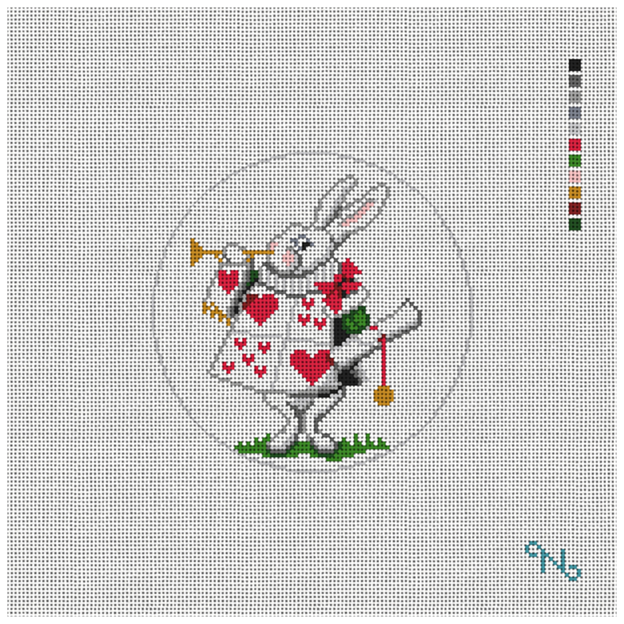 White Rabbit Royal Herald Needlepoint Ornament Kit