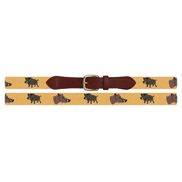 Wild Boar Needlepoint Belt