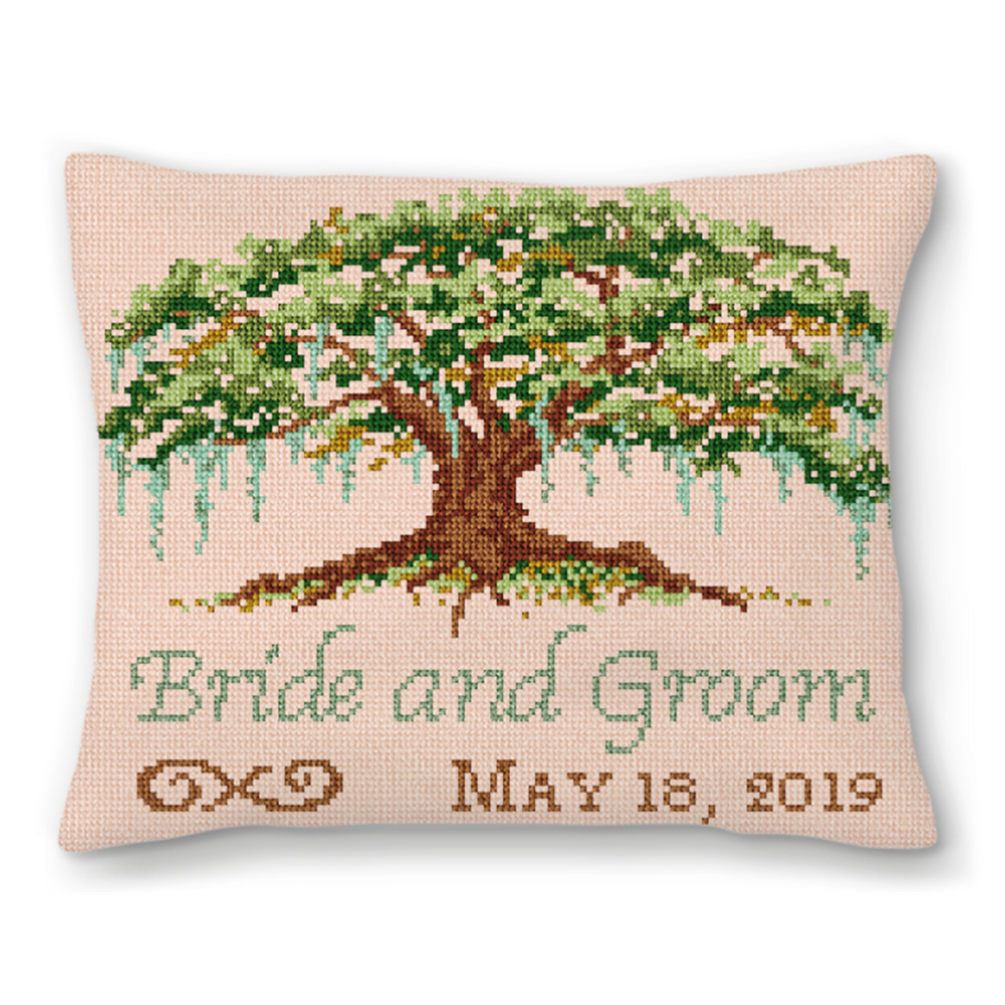 Willow Tree Wedding Needlepoint Pillow