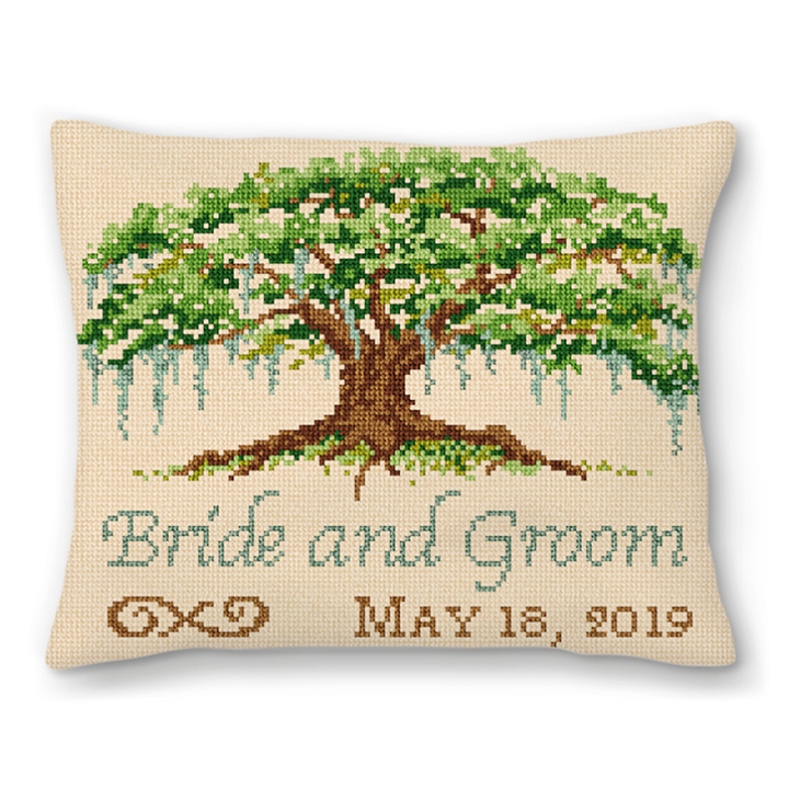 Willow Tree Wedding Needlepoint Pillow