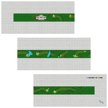 Winchester Kentucky Golf Needlepoint Belt Kit Stitched Preview