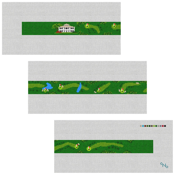 Winchester Kentucky Golf Needlepoint Belt Kit Stitched Preview