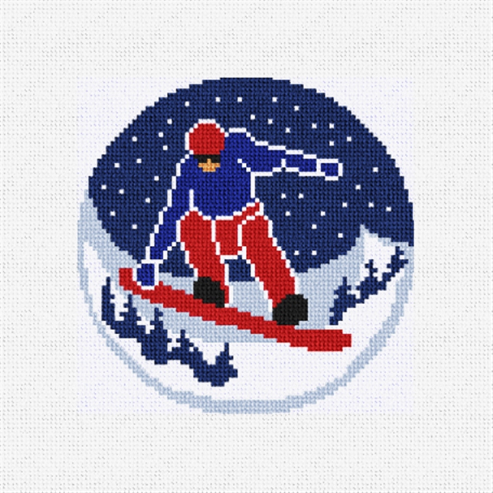 Winter Freestyle Boarding Needlepoint Ornament Kit