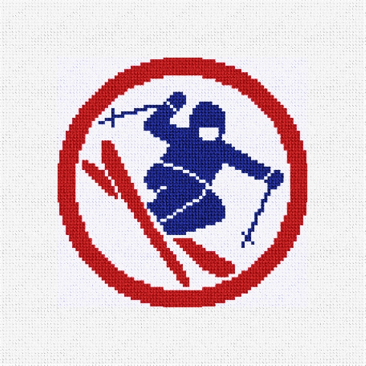 Winter Freestyle Skiing Needlepoint Ornament Kit
