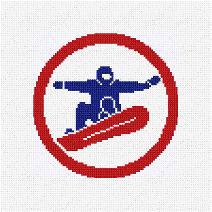 Winter Halfpipe Boarding Needlepoint Ornament Kit