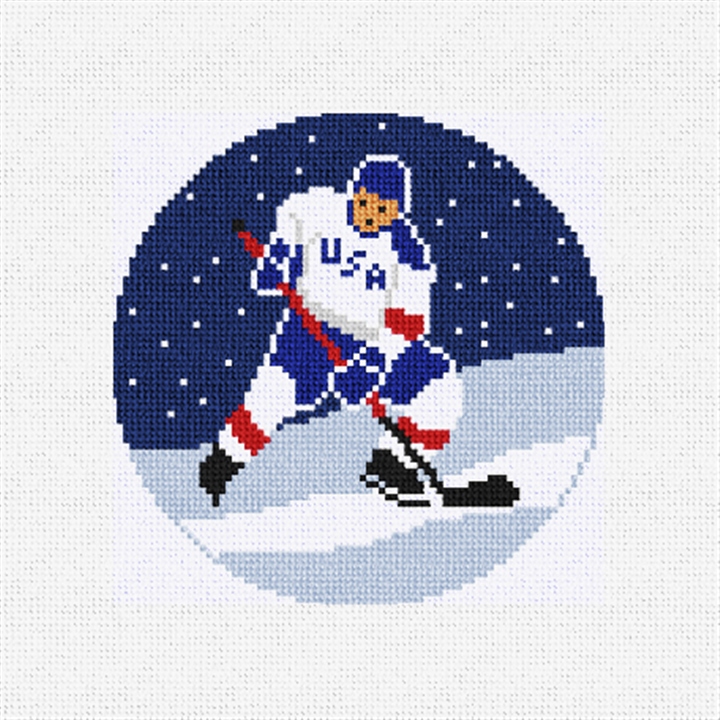 Winter Hockey Needlepoint Ornament Kit