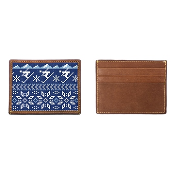 Winter Skiing Needlepoint Card Wallet