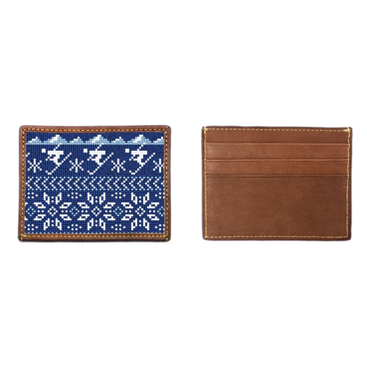 Winter Skiing Needlepoint Card Wallet