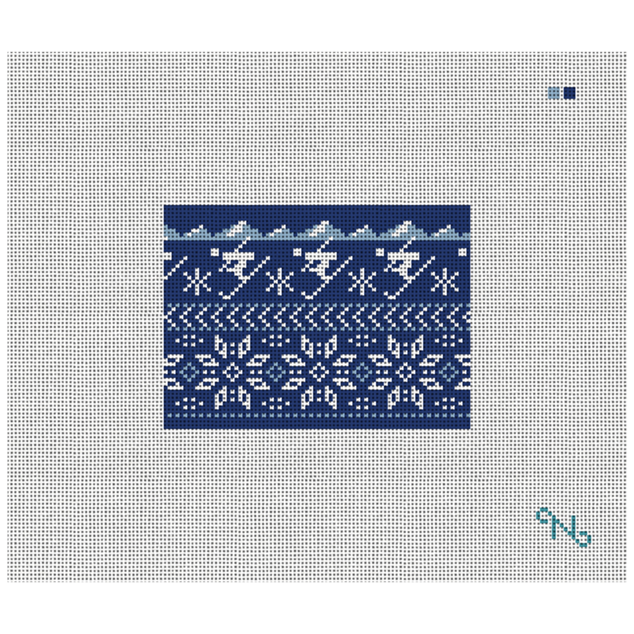 Winter Skiing Needlepoint Card Wallet Kit