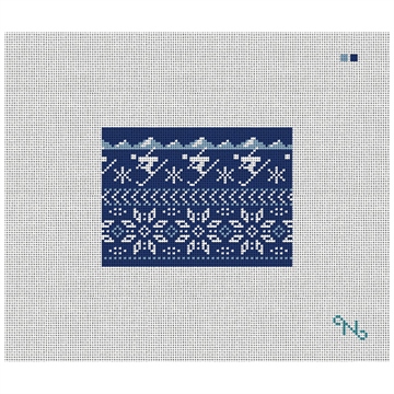 Winter Skiing Needlepoint Card Wallet Kit