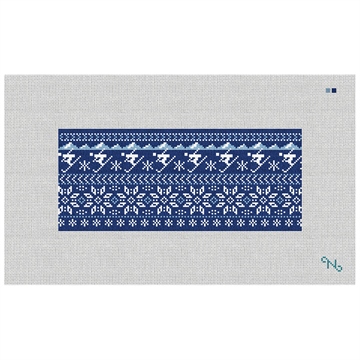 Winter Skiing Needlepoint Flask Kit Stitched Preview