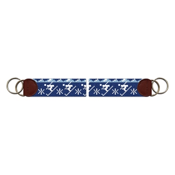 Winter Skiing Needlepoint Key Fob