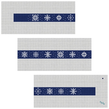 Winter Snowflake Needlepoint Belt Kit Stitched Preview