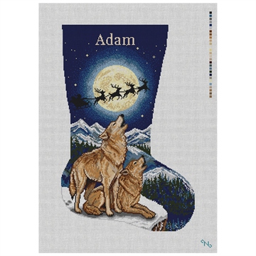 Winter Wolves Stocking Needlepoint Kit