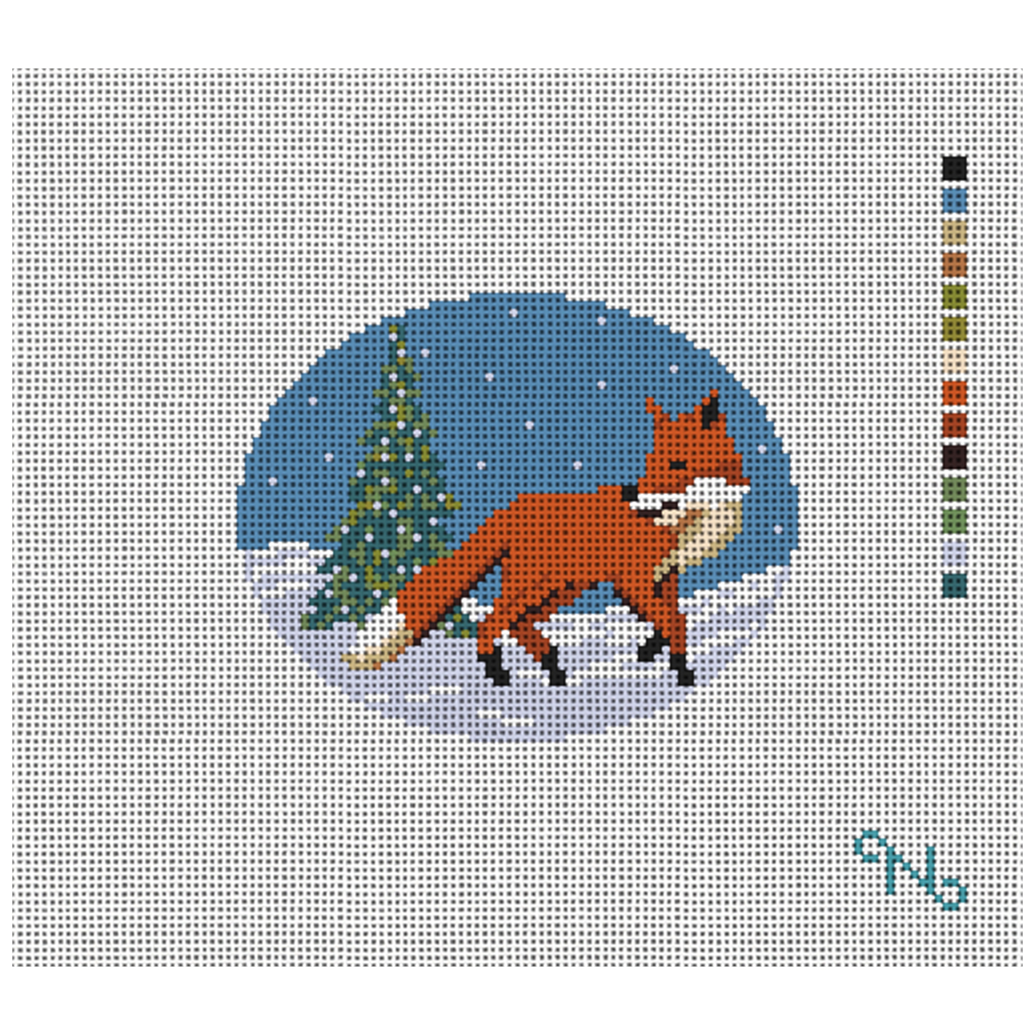 Winter Woodland Fox Needlepoint Ornament Kit