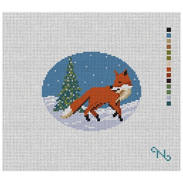 Winter Woodland Fox Needlepoint Ornament Kit
