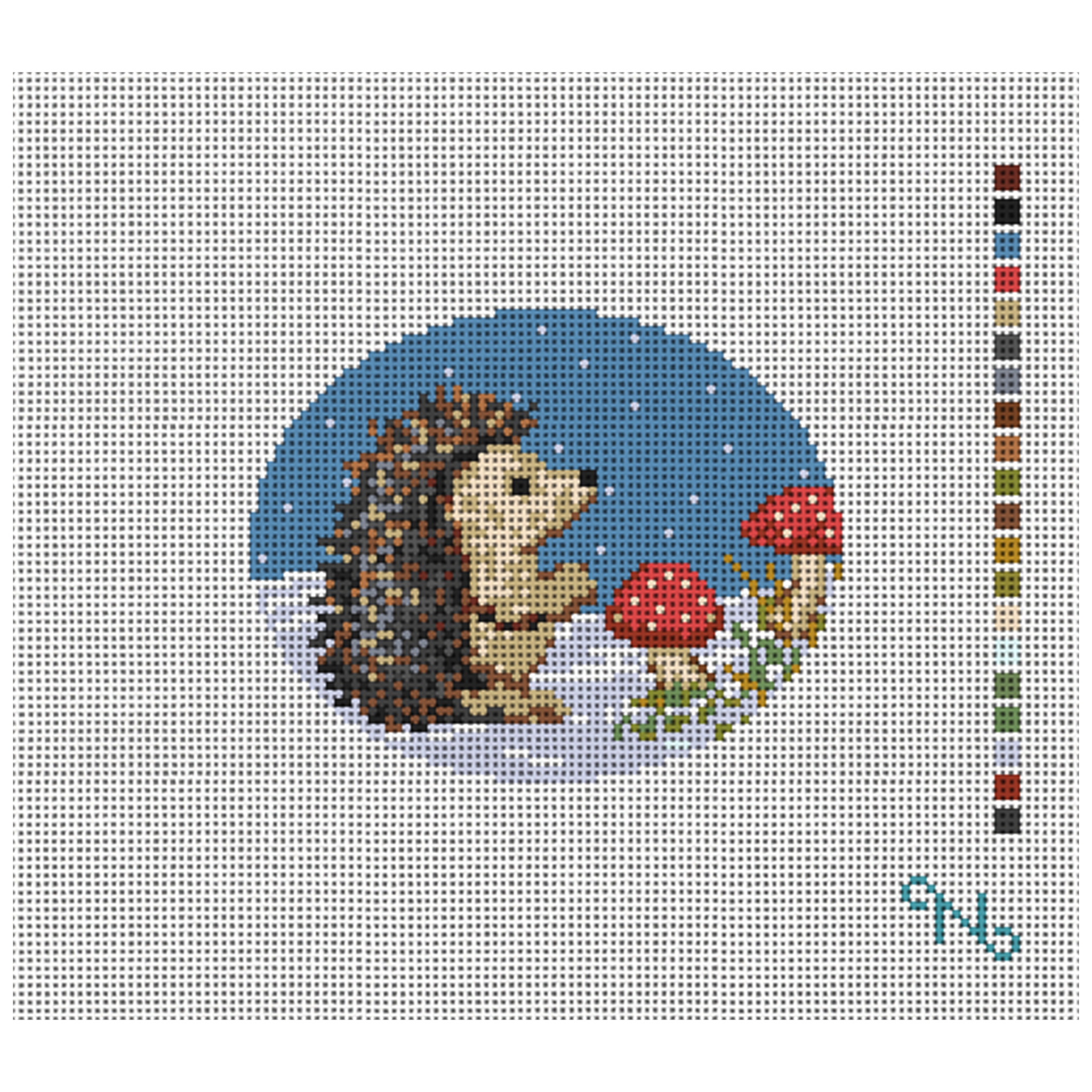 Winter Woodland Hedgehog Needlepoint Kit