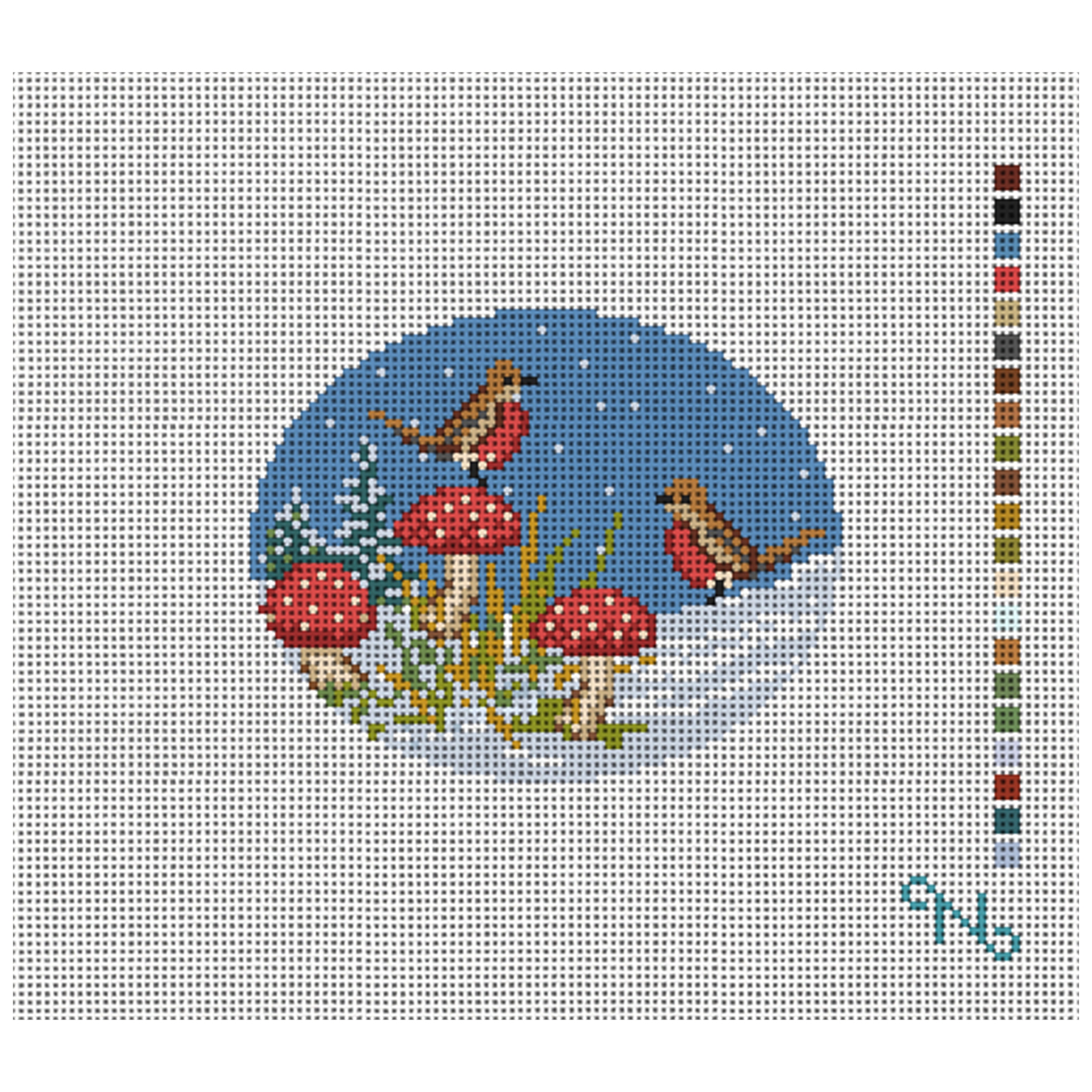 Winter Woodland Robins Needlepoint Ornament Kit