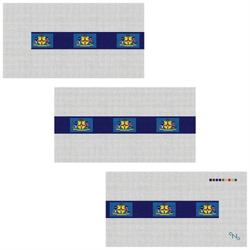 Wisconsin Flag Needlepoint Belt Kit Stitched Preview