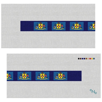 Wisconsin Flag Needlepoint Dog Collar Kit Stitched Preview