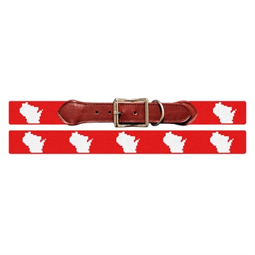 Wisconsin State Needlepoint Dog Collar