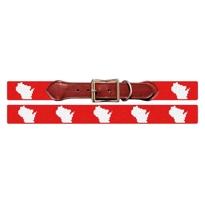 Wisconsin State Needlepoint Dog Collar