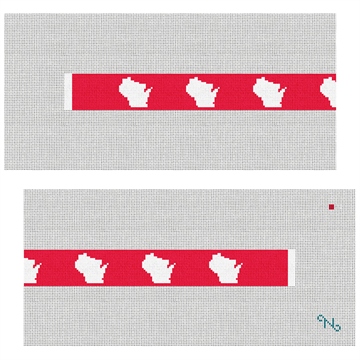 Wisconsin State Needlepoint Dog Collar Kit Stitched Preview