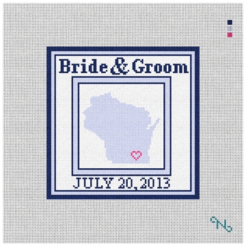 Wisconsin State Ring Bearer Pillow Kit Stitched Preview