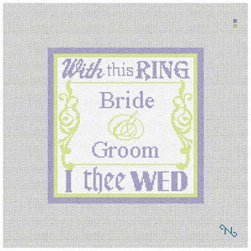 With This Ring Needlepoint Kit Stitched Preview