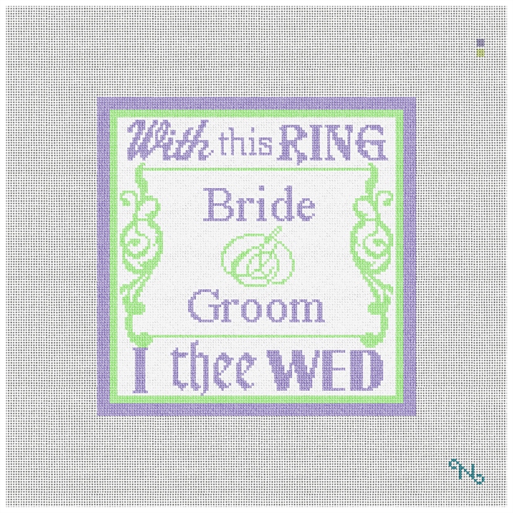 With This Ring Needlepoint Kit Stitched Preview