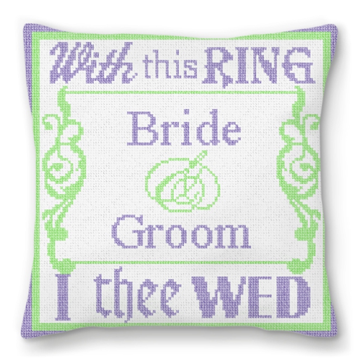 With This Ring Personalized Needlepoint