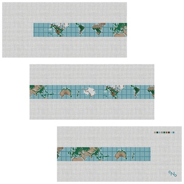 World Map Needlepoint Belt Kit