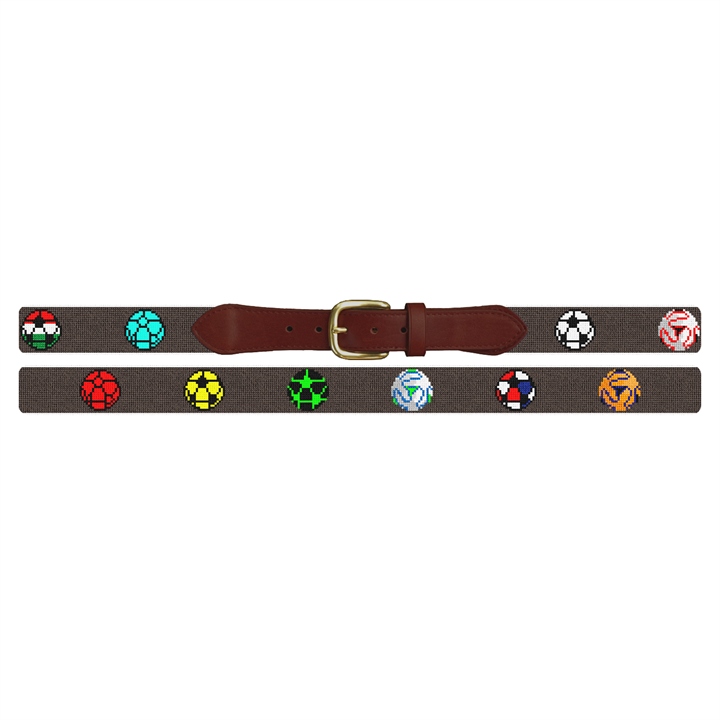 World Soccer Needlepoint Belt