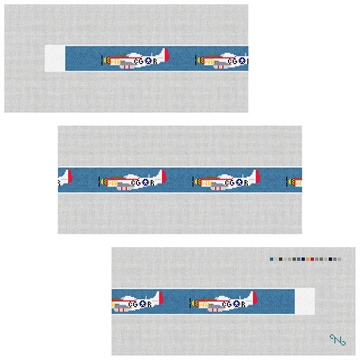 World War II Airplane Needlepoint Kit Stitched Preview
