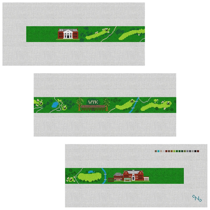 Wykagyl Golf Course Needlepoint Belt Kit Stitched Preview