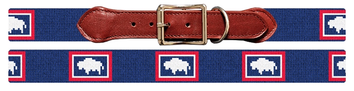 Wyoming Flag Needlepoint Dog Collar 