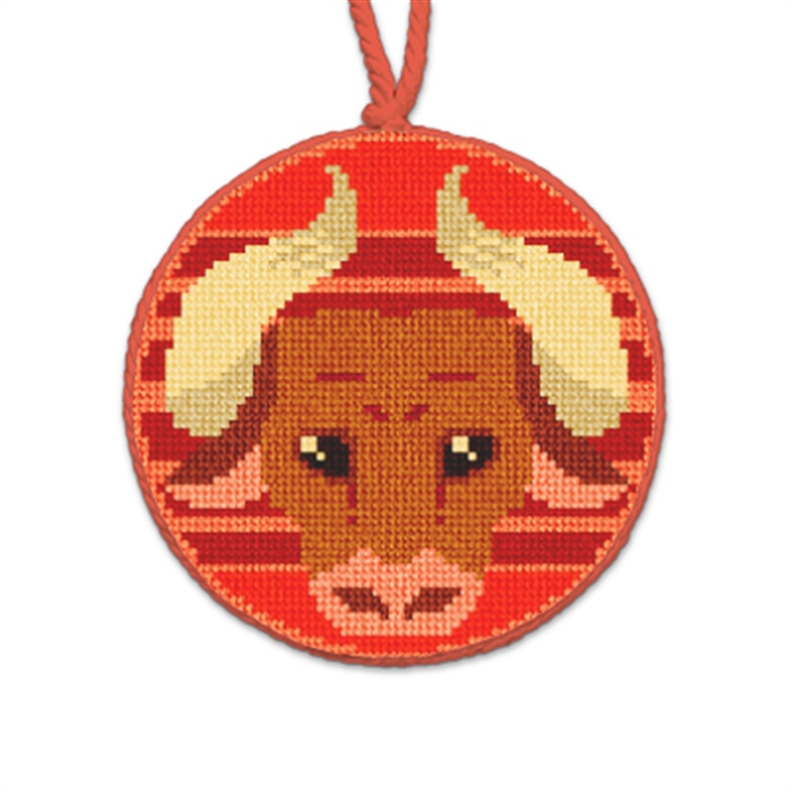 Year Of The Ox Needlepoint Ornament