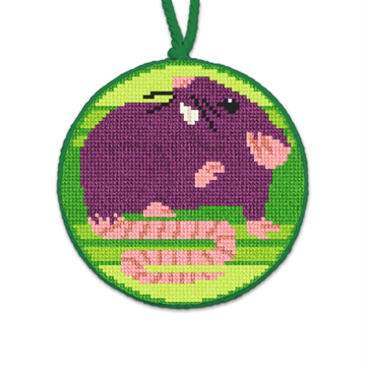 Year Of The Rat Needlepoint Ornament