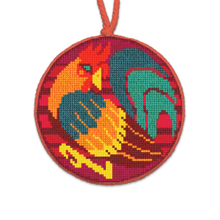 Year Of The Rooster Needlepoint Ornament